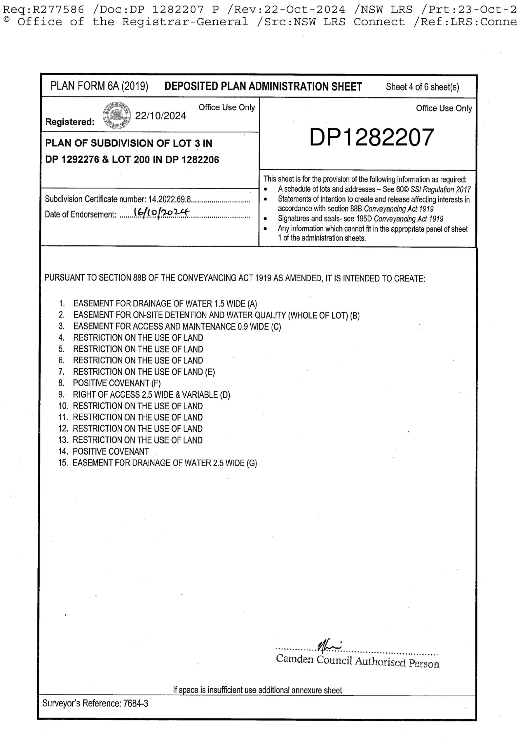 Deposited Plan