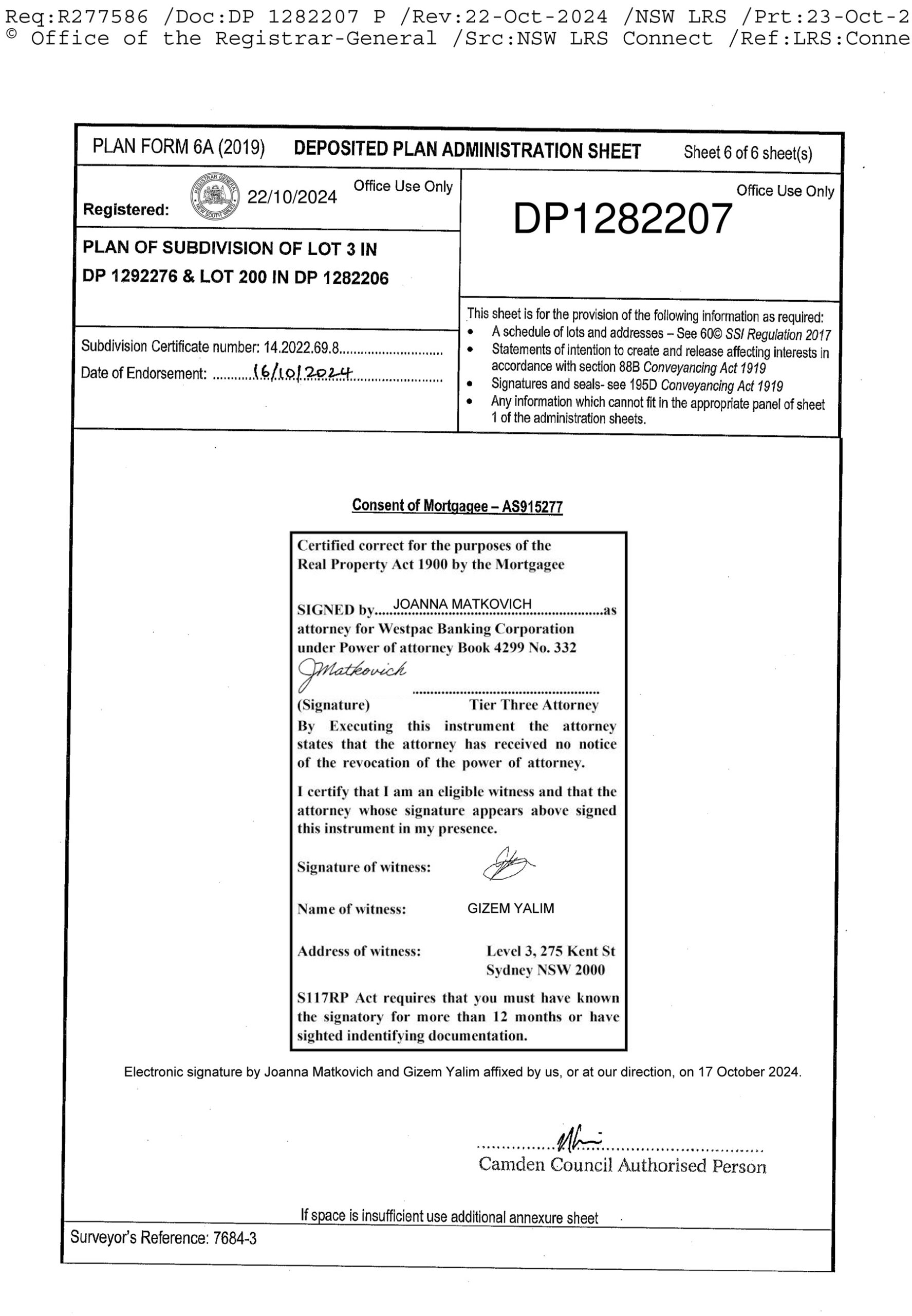 Deposited Plan