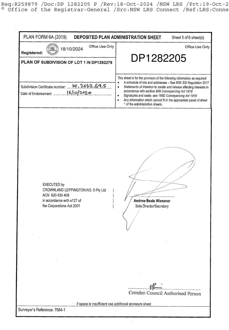 Deposited Plan