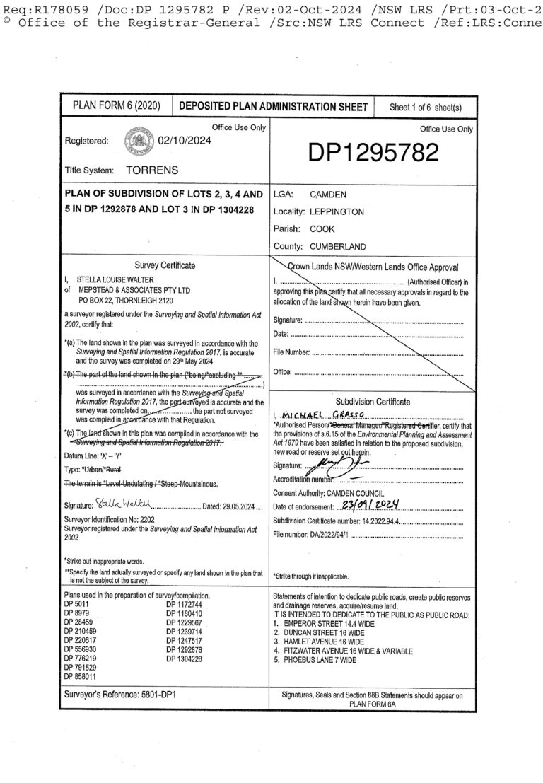 Deposited Plan