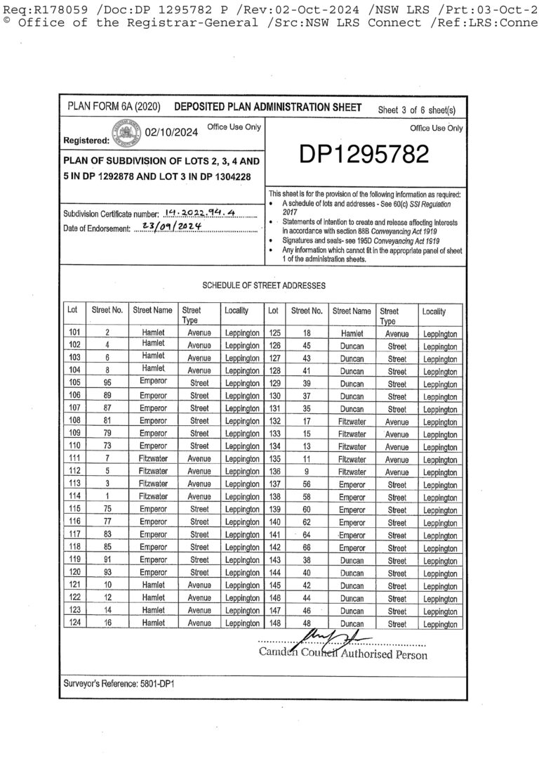 Deposited Plan