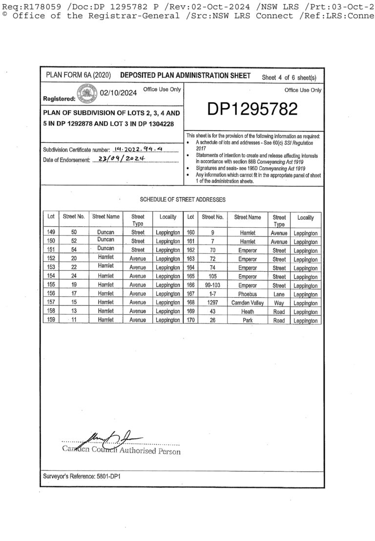 Deposited Plan
