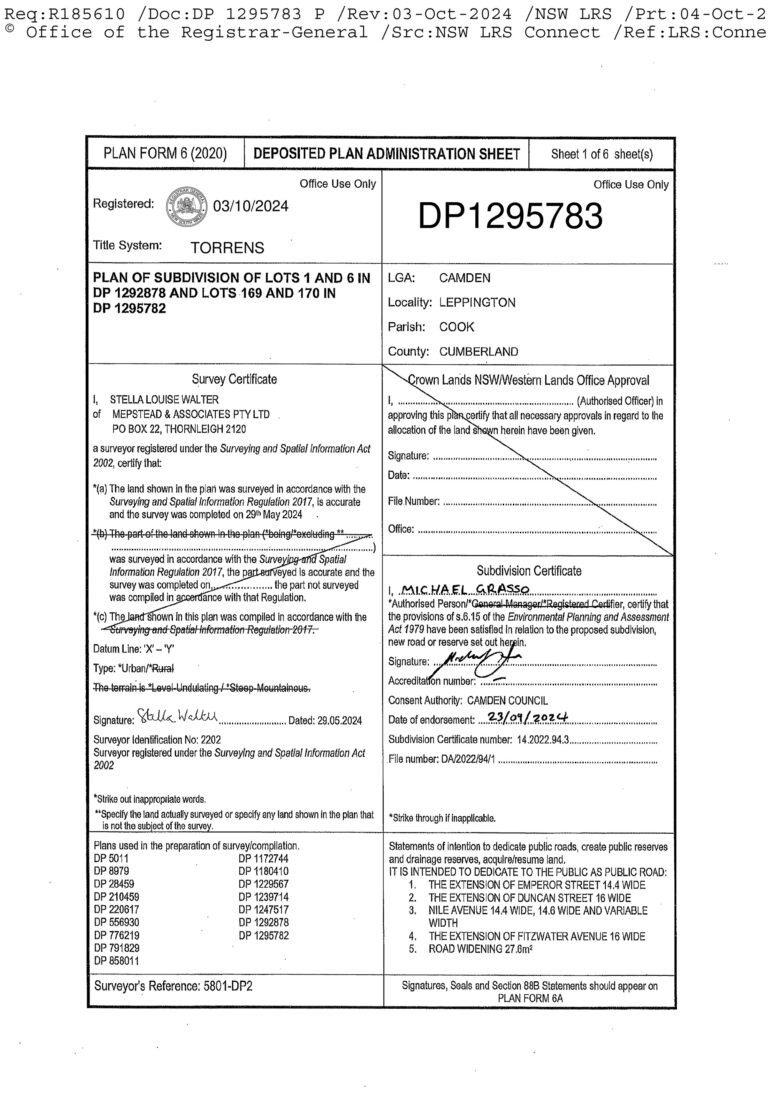 Deposited Plan