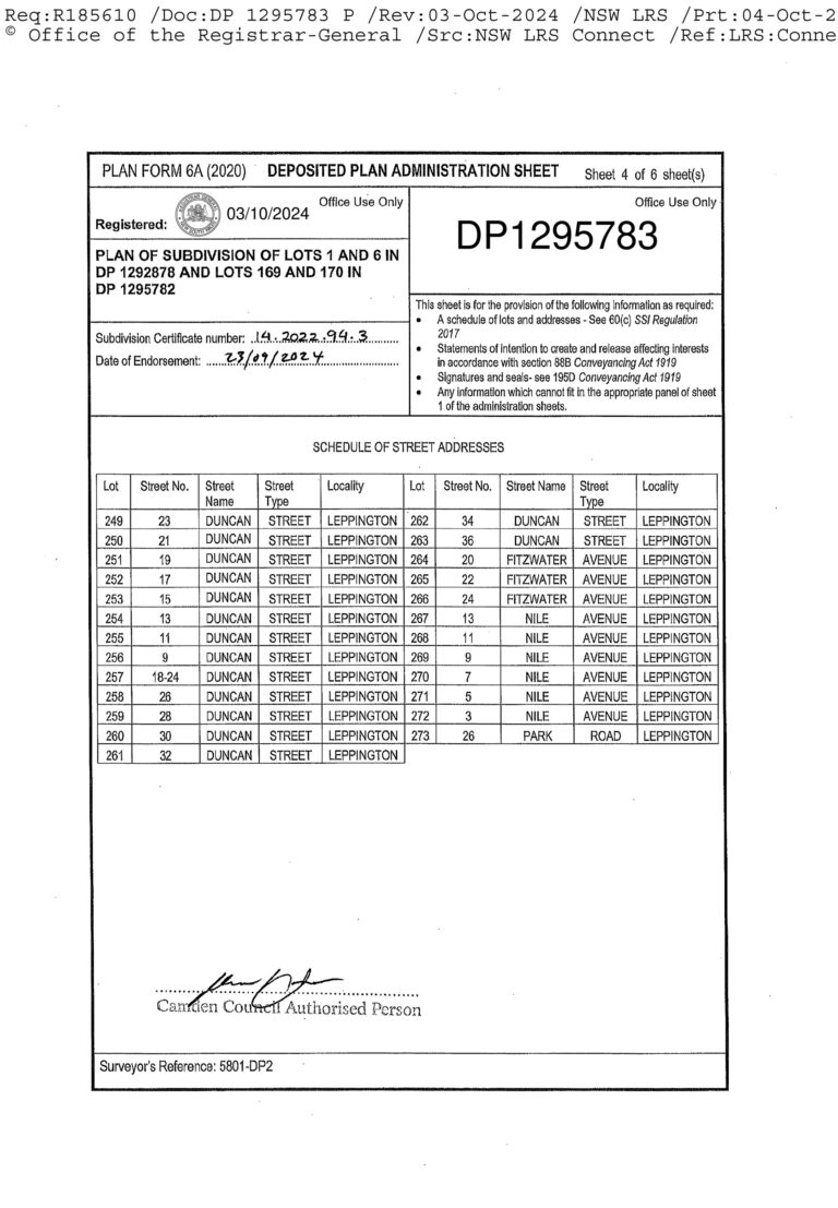 Deposited Plan