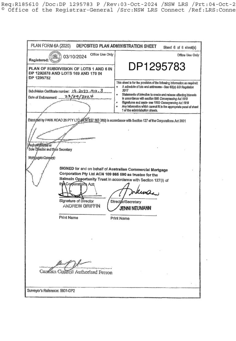 Deposited Plan