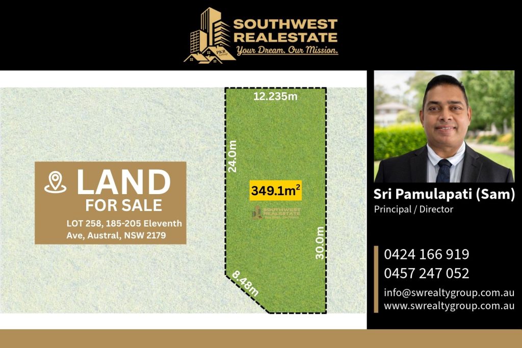 349.1m² residential land for sale at Lot 258, 185-205 Eleventh Avenue, Austral NSW 2179 by Southwest Real Estate Group.