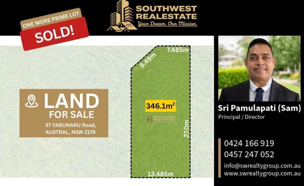 Recently Sold Residential Land at 37 Yabunaru Road, Leppington NSW 2179 by South West Realty Group