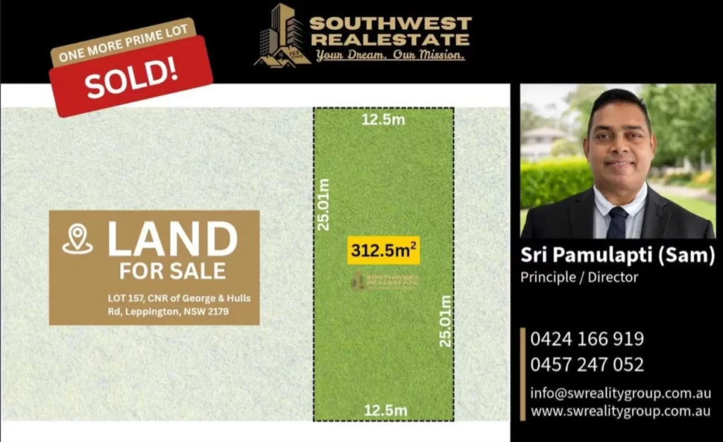 Recently Sold Residential Land at Lot 157, Cnr George and Hull Road, Leppington NSW 2179 by South West Realty Group