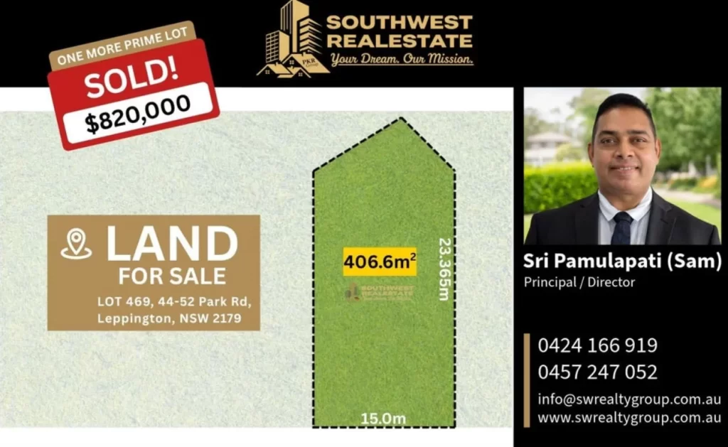 Recently Sold Residential Land at Lot 469, 44–52 Park Road, Leppington NSW 2179 by South West Realty Group