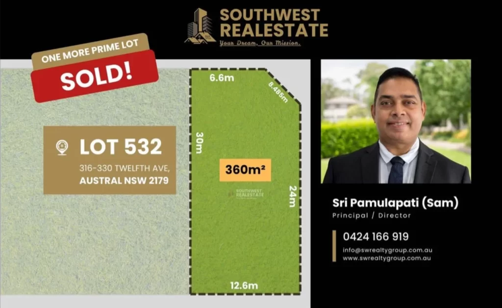 Recently Sold Residential Land at Lot 532, 316–330 Twelfth Avenue, Austral NSW 2179 by South West Realty Group