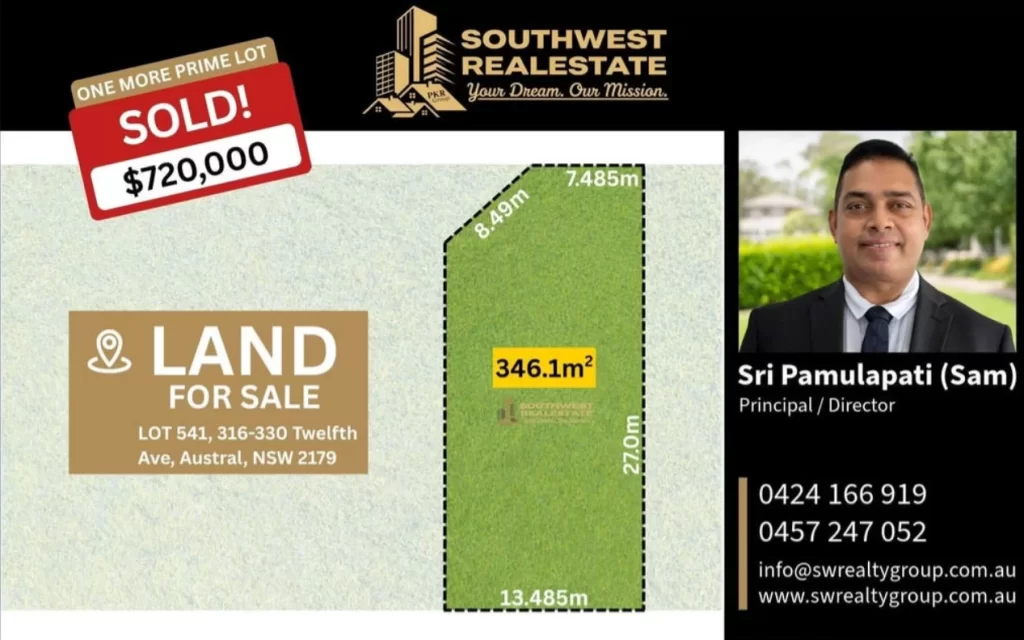 Recently Sold Residential Land at Lot 541, 316–330 Twelfth Avenue, Austral NSW 2179 by South West Realty Group