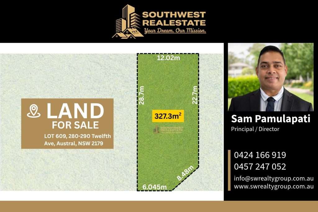 Lot 609 residential land for sale at 280–290 Twelfth Avenue, Austral NSW 2179, 327.3 square metres